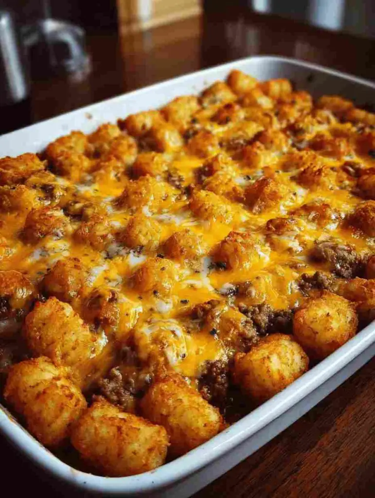 Cheesy Cheeseburger Tater Tot Casserole