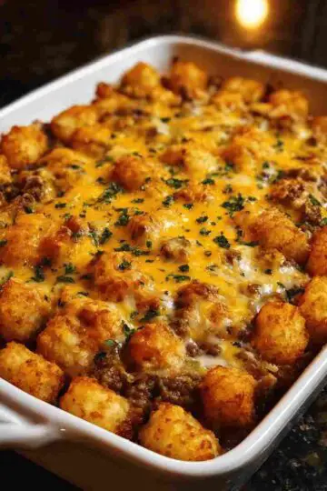 Cheesy Cheeseburger Tater Tot Casserole