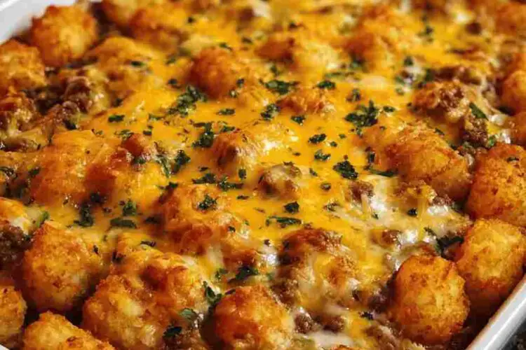 Cheesy Cheeseburger Tater Tot Casserole