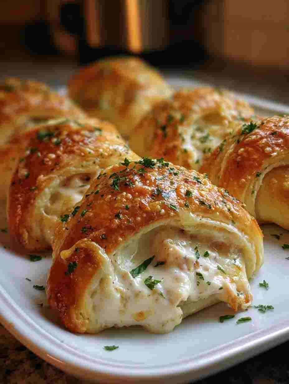 Cheesy Chicken Alfredo Crescents