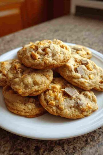 Chewy Peanut Butter Butterfinger Cookies