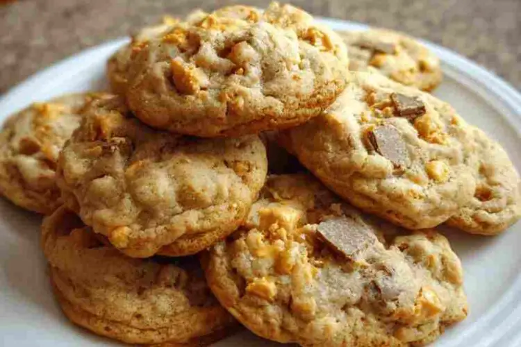 Chewy Peanut Butter Butterfinger Cookies