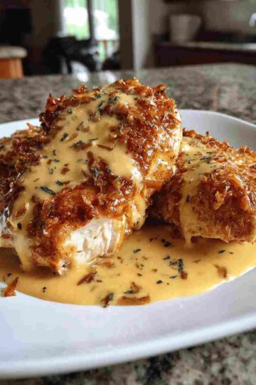 Chicken with Mustard Cheddar Sauce