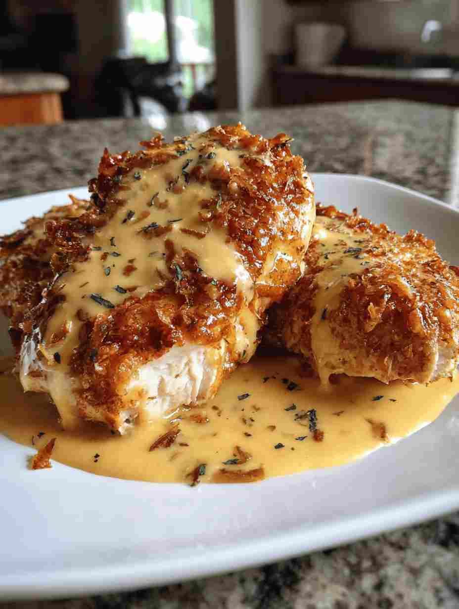 Chicken with Mustard Cheddar Sauce