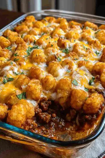 Chili Cheese Tater Tot Casserole