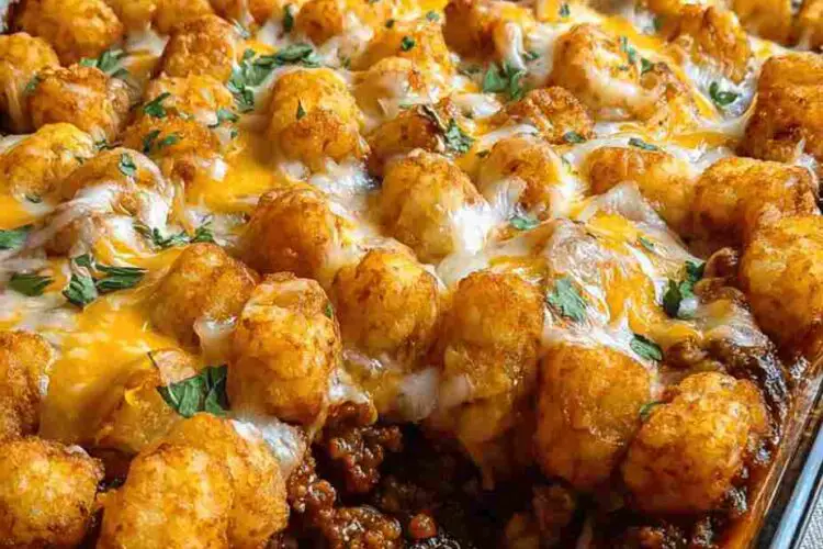 Chili Cheese Tater Tot Casserole
