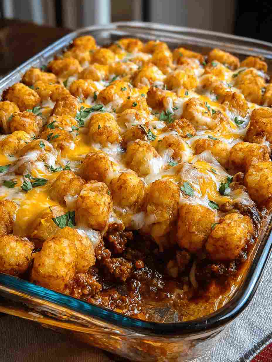 Chili Cheese Tater Tot Casserole