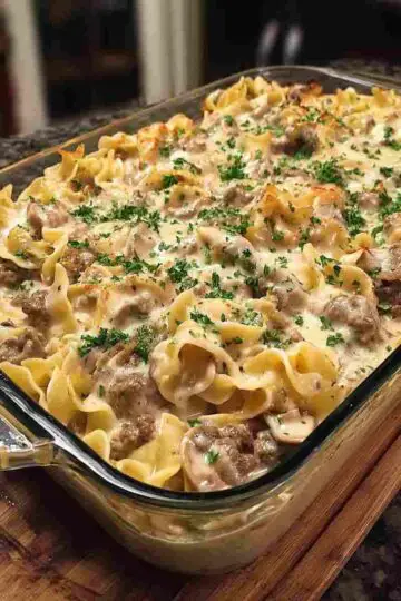 Creamy Beef Stroganoff Casserole