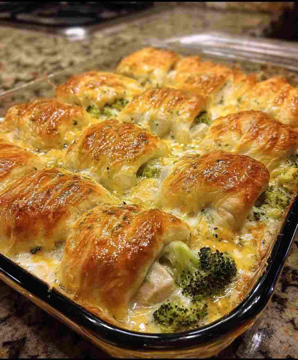 Creamy Broccoli Chicken Crescent Bake