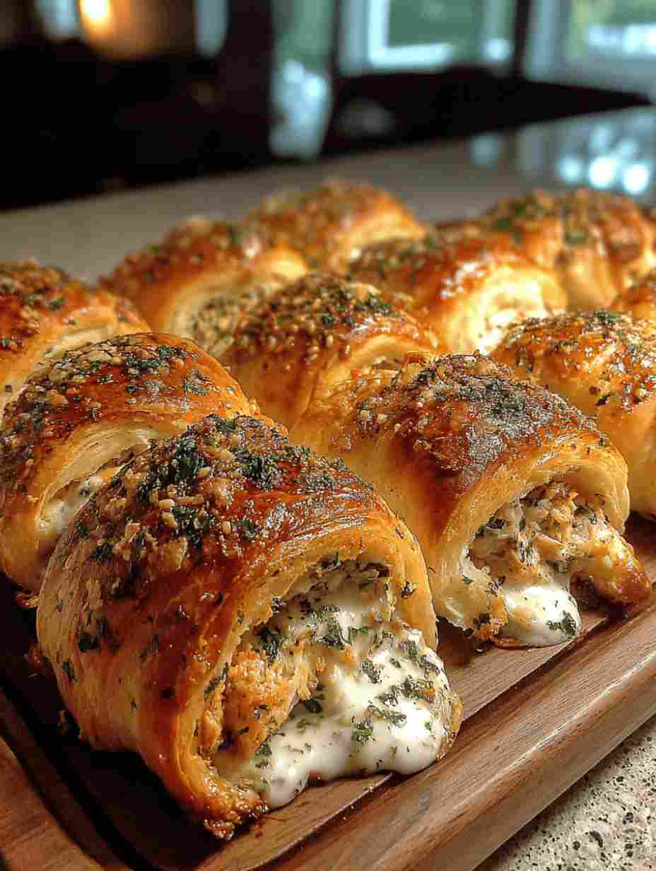 Creamy Garlic Herb Chicken Crescent Rolls