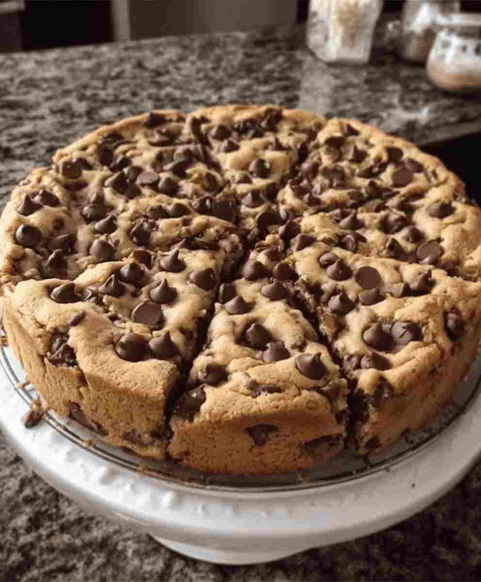 Giant Chocolate Chip Cookie Cake