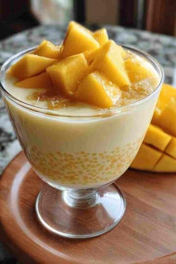 Mango Tapioca Pudding with Fresh Mango
