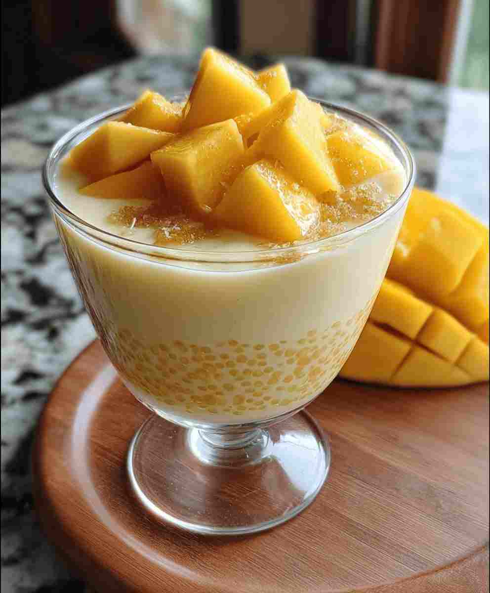 Mango Tapioca Pudding with Fresh Mango