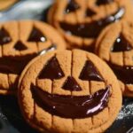 Milk Chocolate Stuffed Jack O Lantern Cookies