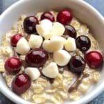 Overnight Oats with White Chocolate and Cranberries
