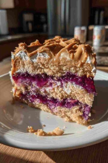 Peanut Butter and Jelly Poke Cake Joy