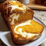 Pumpkin Bread with Cream Cheese Swirl