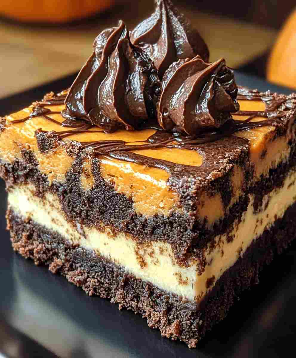 Pumpkin Cheesecake Brownies