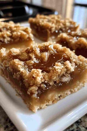 Salted Caramel Apple Crumble Bars