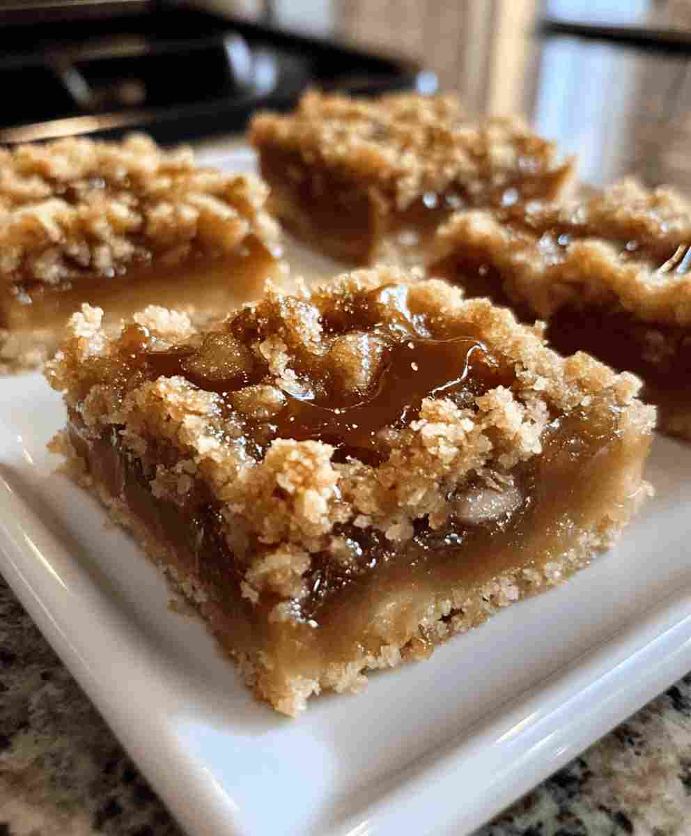 Salted Caramel Apple Crumble Bars