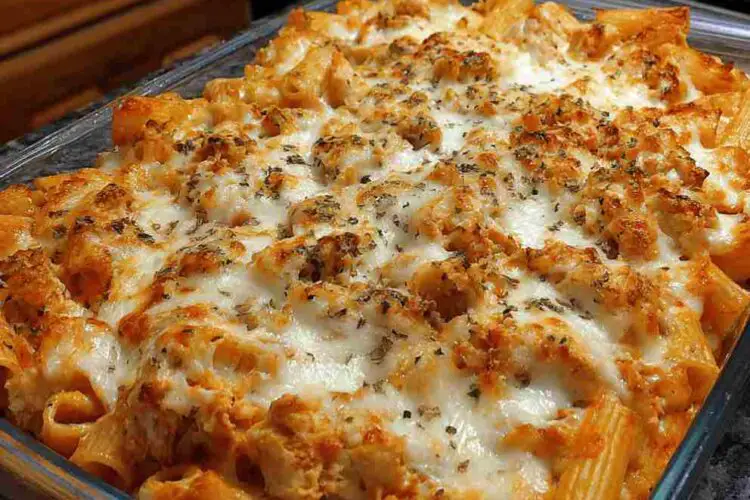 Cheesy Chicken Rigatoni Bake
