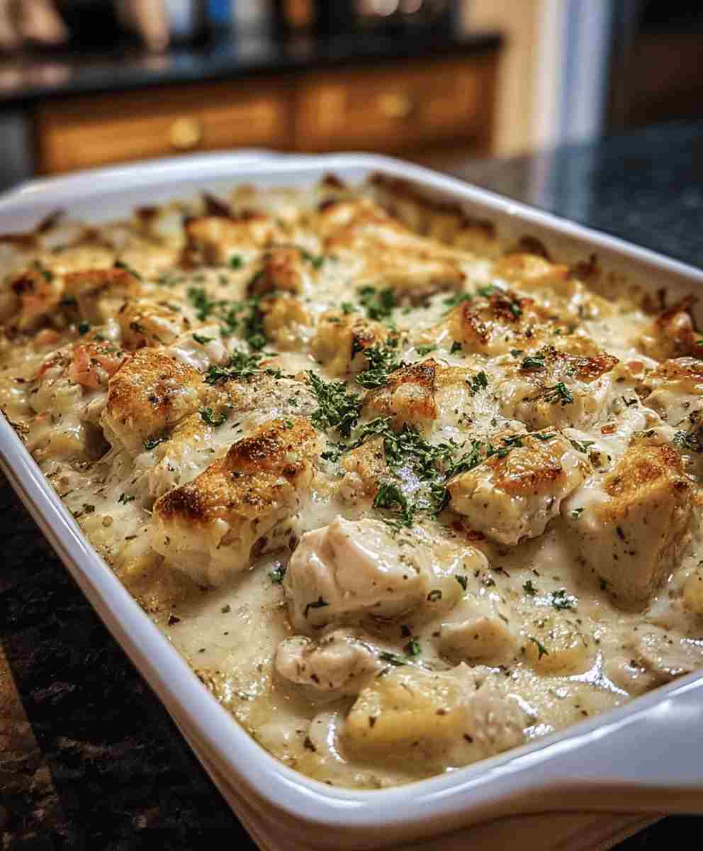 Creamy Swiss Chicken Casserole