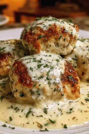 Easy Chicken Pillows with Creamy Parmesan Sauce