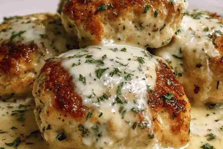Easy Chicken Pillows with Creamy Parmesan Sauce