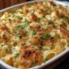 Easy Creamy Garlic Parmesan Chicken Pasta Bake
