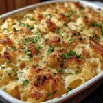 Easy Creamy Garlic Parmesan Chicken Pasta Bake
