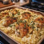 Garlic Butter Chicken and Rice Casserole