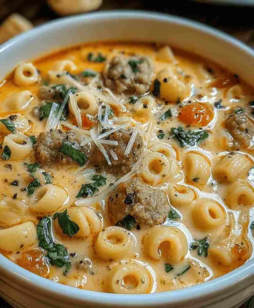 Parmesan Italian Sausage Ditalini Soup