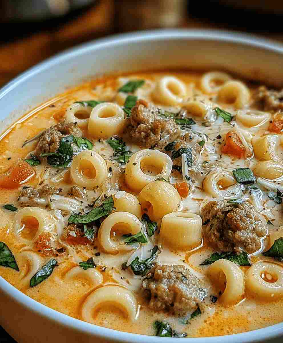 Parmesan Italian Sausage Ditalini Soup