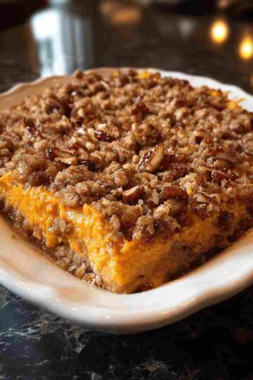 Sweet Potato Casserole with Pecan Streusel