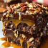 Turtle Texas Sheet Cake with Fudge and Caramel