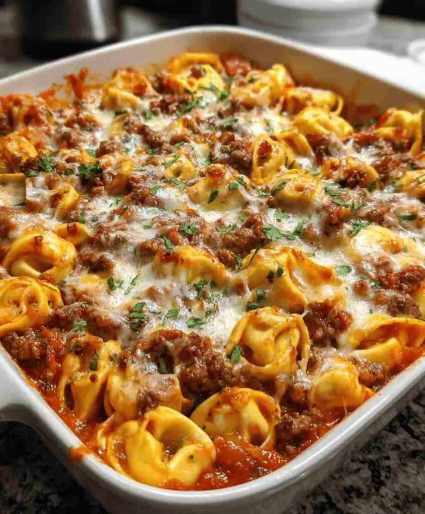 Easy Beefy Tortellini Bake