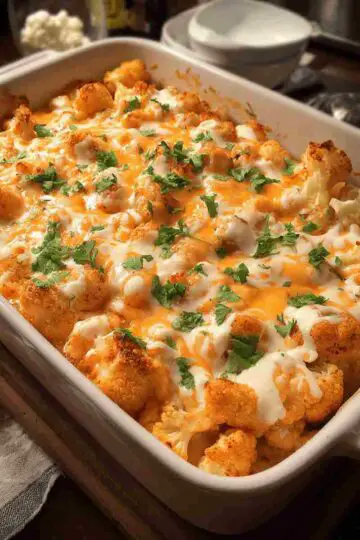 Buffalo Chicken Cauliflower Casserole