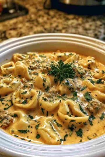 Creamy Tortellini Soup Easy Slow Cooker Dinner