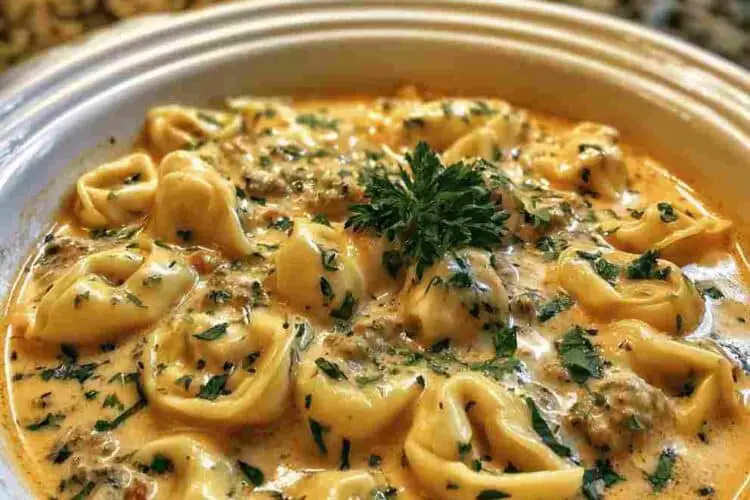 Creamy Tortellini Soup Easy Slow Cooker Dinner