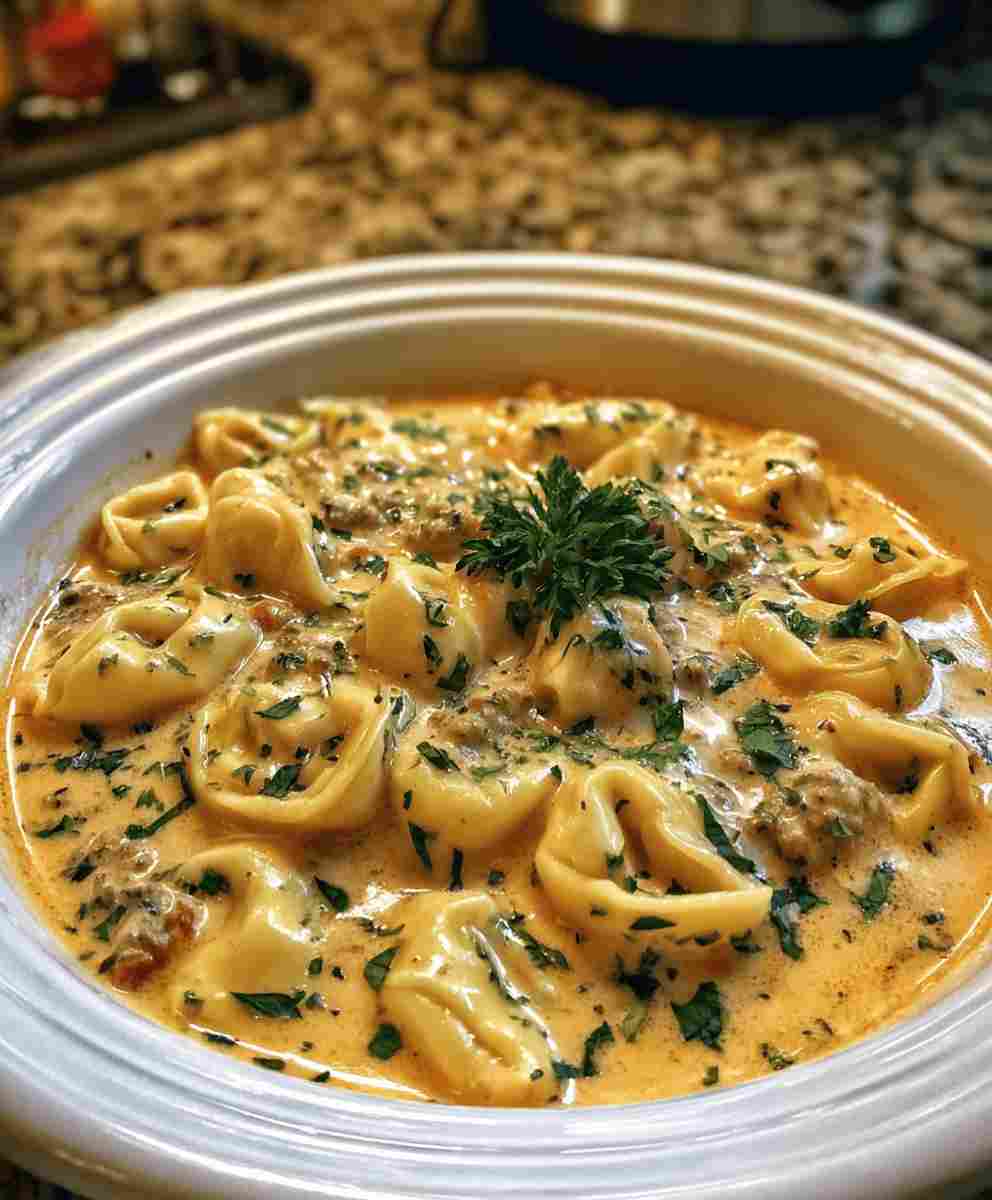 Creamy Tortellini Soup Easy Slow Cooker Dinner