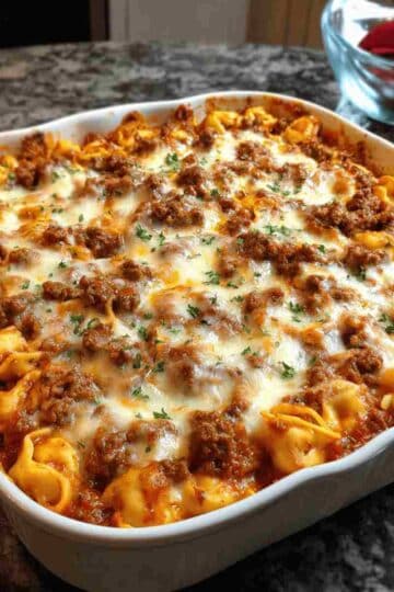Easy Beefy Tortellini Bake