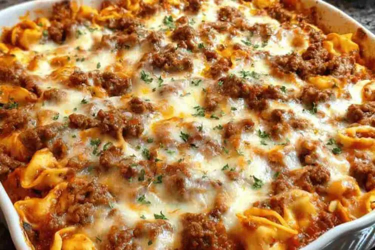 Easy Beefy Tortellini Bake