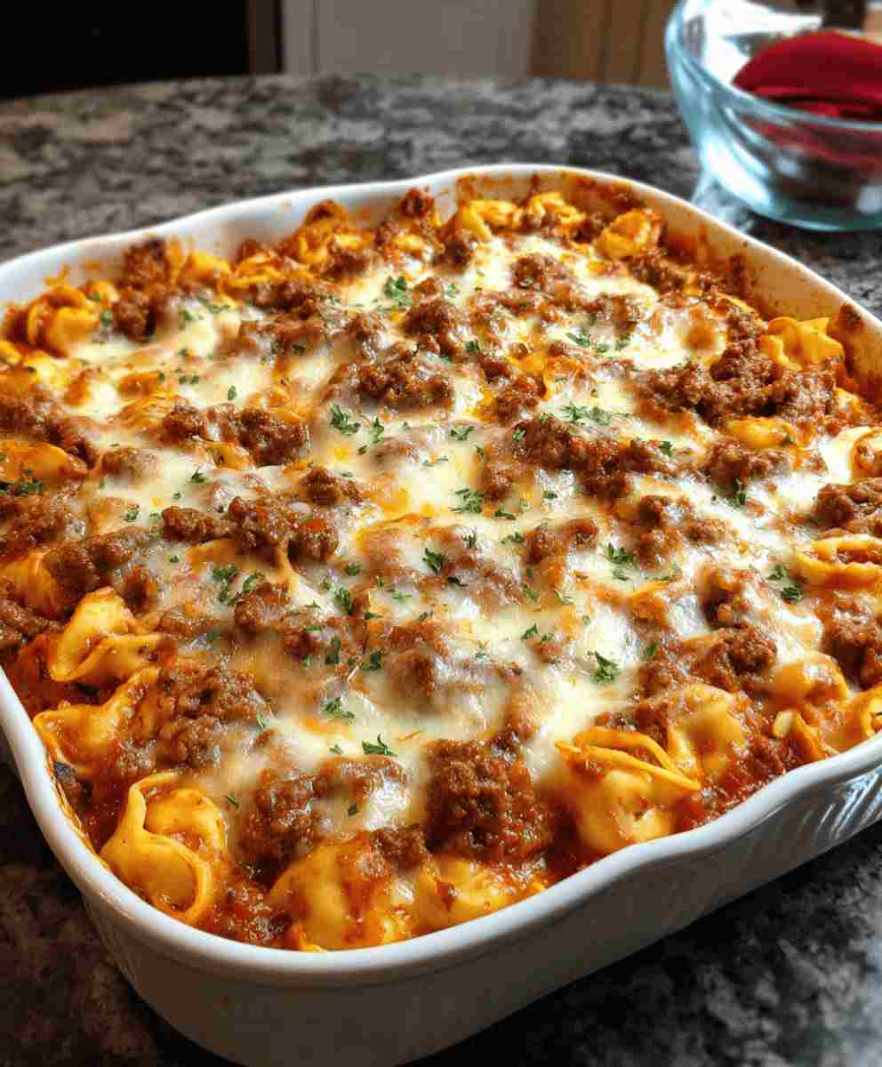 Easy Beefy Tortellini Bake