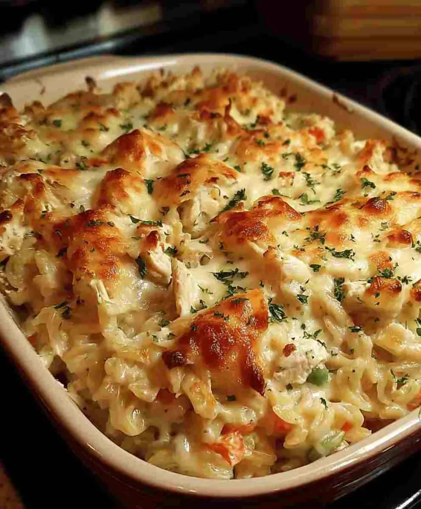 Chicken Alfredo Rice Casserole