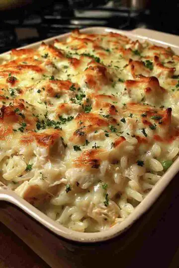 Chicken Alfredo Rice Casserole