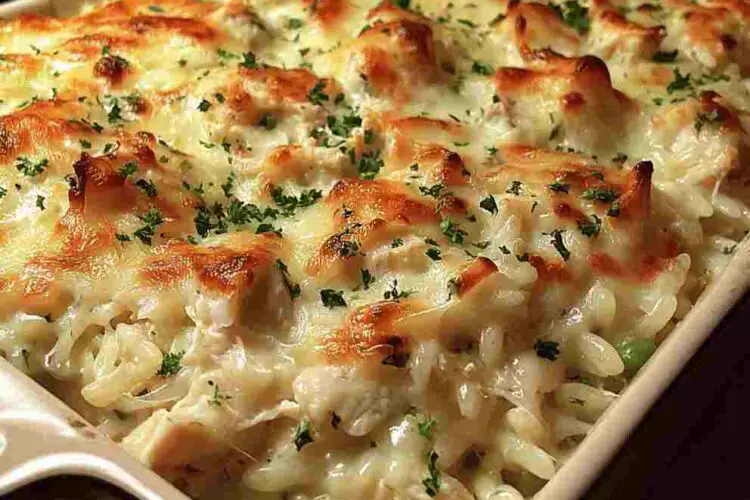 Chicken Alfredo Rice Casserole