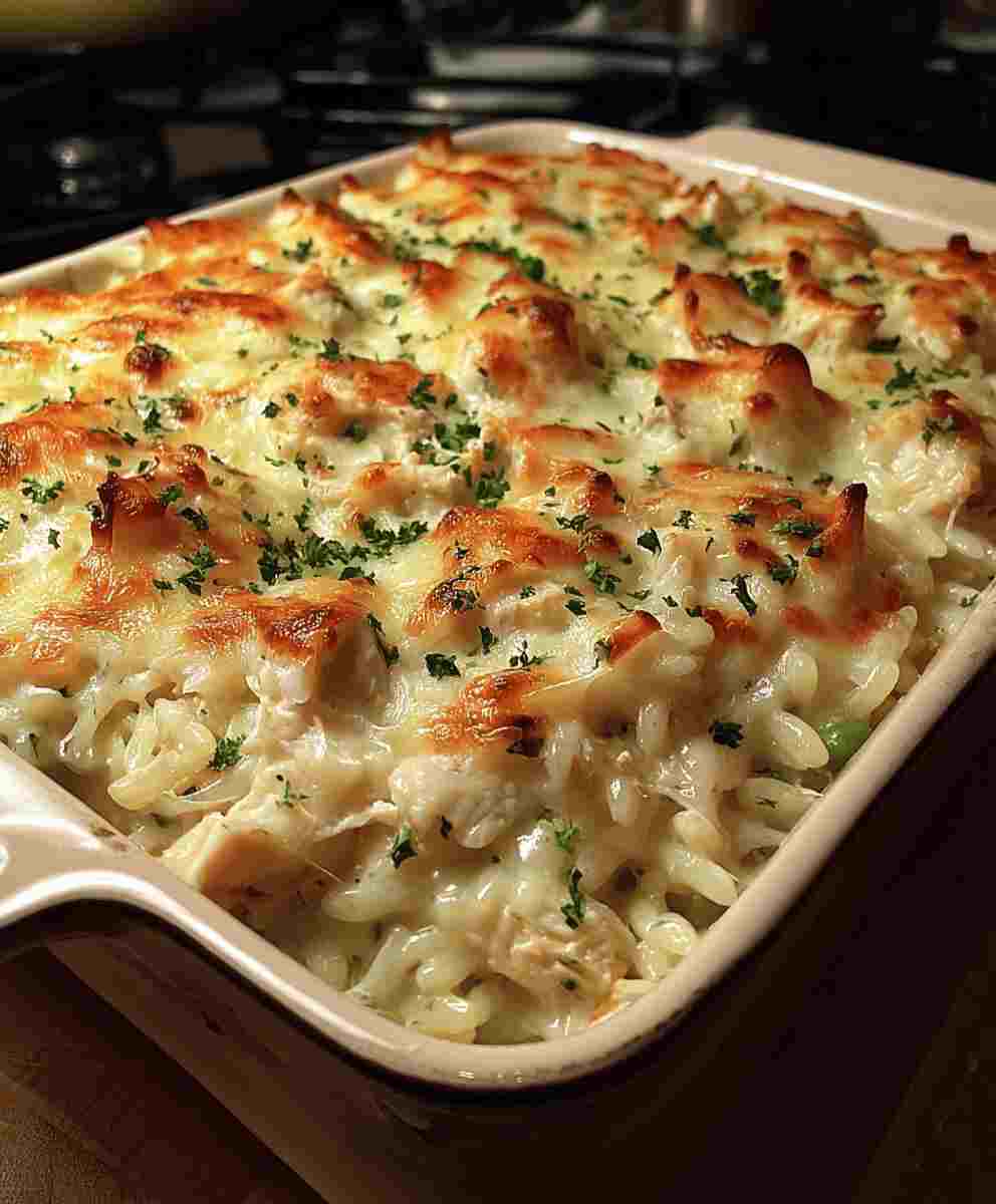 Chicken Alfredo Rice Casserole