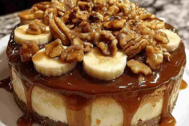Banana Caramel Nut Cheesecake