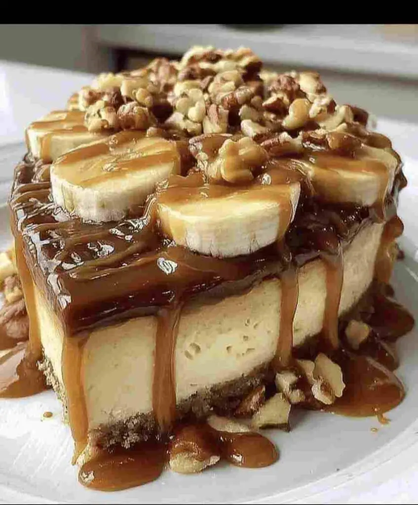 Banana Caramel Nut Cheesecake