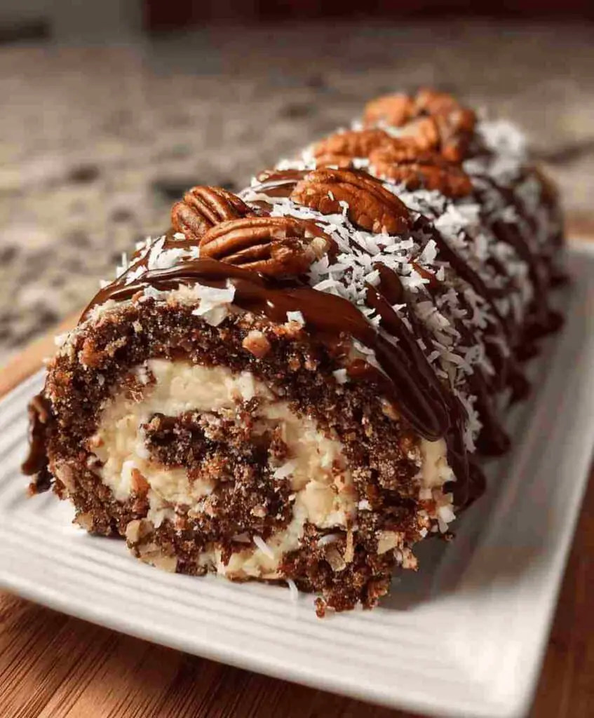 German Chocolate Cake Roll